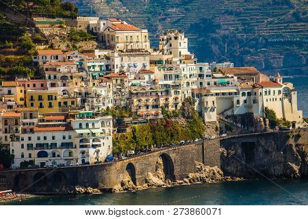 Village On Amalfi Coast - Salerno Province, Campania Region, Italy, Europe