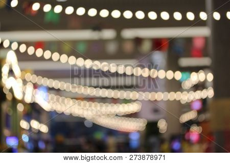 Night City Street Lights Bokeh Background At The Kobe Harbour Land  ,defocused Background