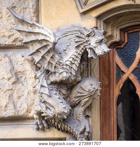 Turin, Italy - Dragon On Victory Palace Facade