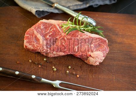 Fresh Juicy Medium Rare Beef Grillsteak. Barbecue Meat Close Up.