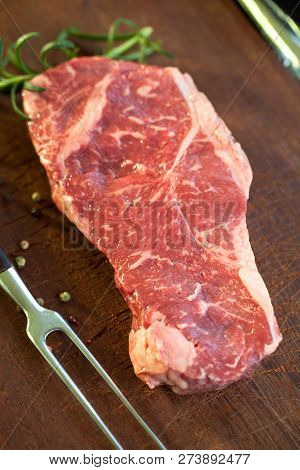 Fresh Juicy Medium Rare Beef Grillsteak. Barbecue Meat Close Up.