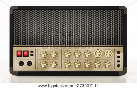 Generic Vintage Feel Guitar Amplifier. 3d Illustration.