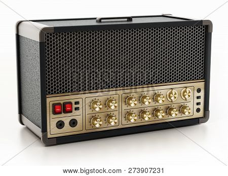 Generic Vintage Feel Guitar Amplifier. 3d Illustration.