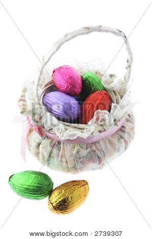 Påskeæg i kurv