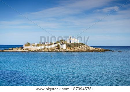 Agios Fokas Region Of Monemvasia. Greek Coastline With Small Cemetery On Sea Shore, Maleas Peninsula