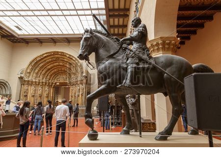 Moscow, Russia - November 21, 2018: Pushkin Museum of Fine Arts is largest museum of European art in Moscow, Russia