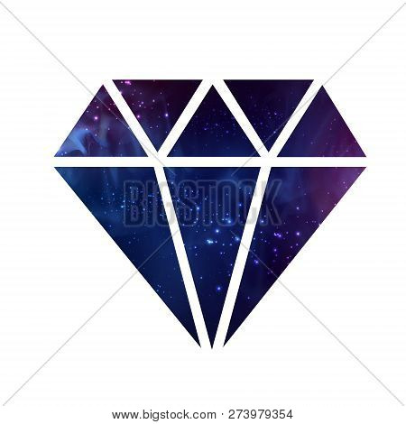 Diamond Flat Vector Icon With Space Background Inside