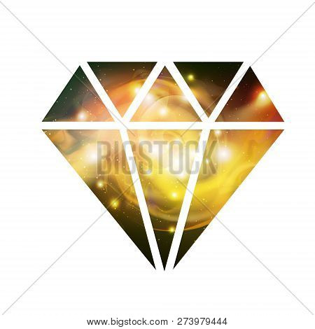 Diamond Flat Vector Icon With Space Background Inside