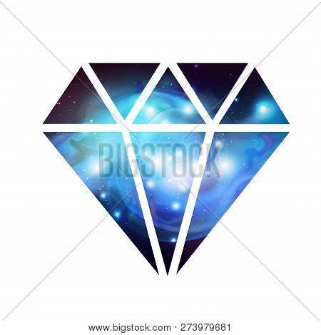 Diamond Flat Vector Icon With Space Background Inside