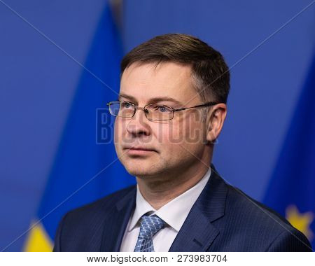 Brussels, Belgium - Dec 13, 2018: European Commission Vice-president For The Euro And Social Dialogu