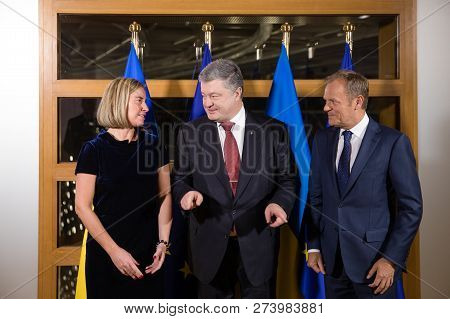 Brussels, Belgium - Dec 12, 2018: Eu Representative For Foreign Affairs Federica Mogherini, Presiden