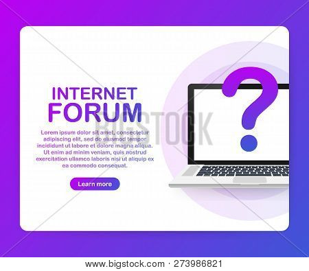 Internet Forum, Communicating People, Society Isometric Concept. Vector Stock Illustration.