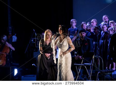 Cracow, Poland - December 7, 2018:  The Multimedia Christmas Oratory - To Bethlehem Performed By The