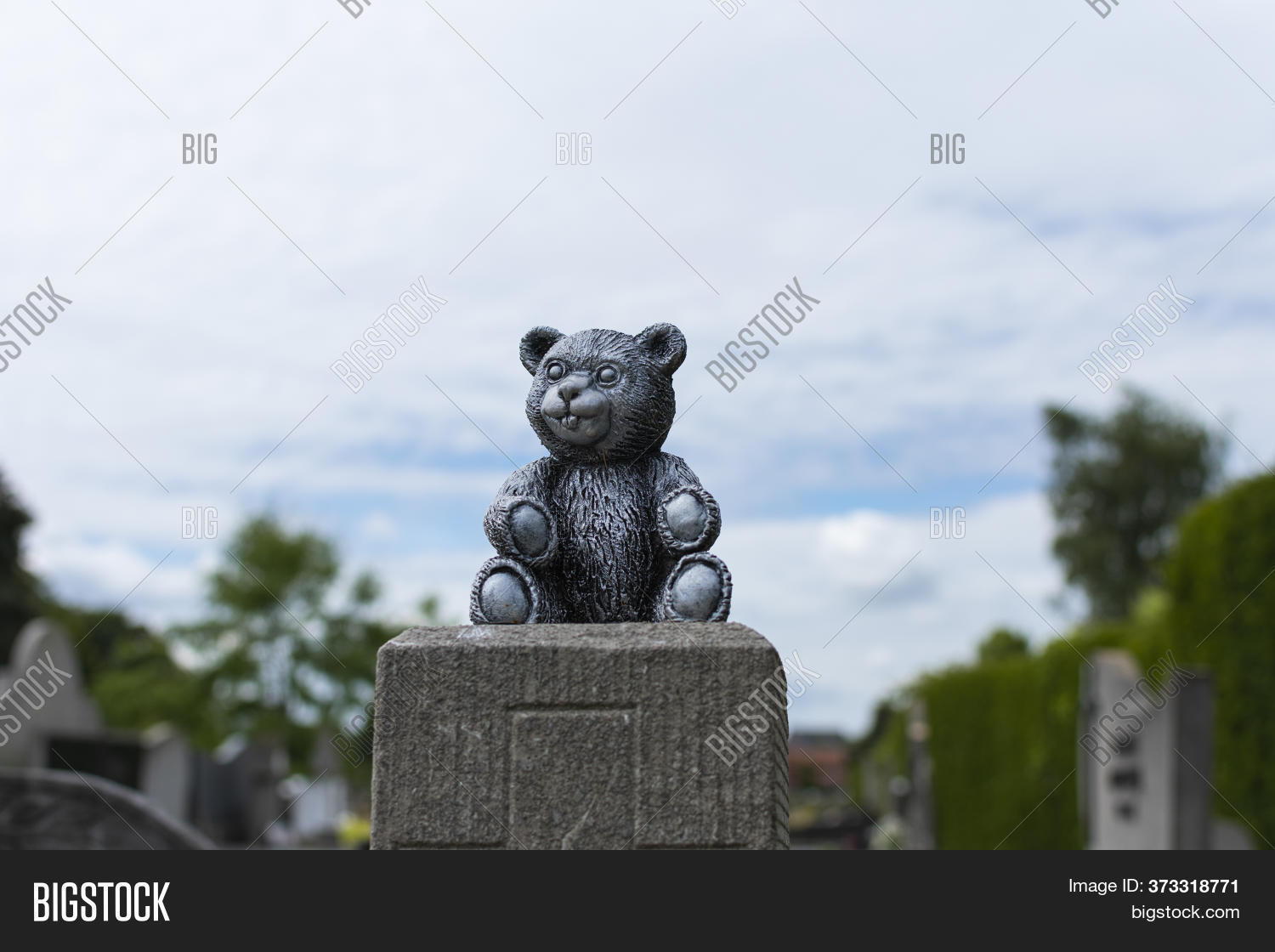 cement teddy bear