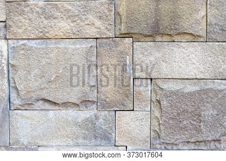 Background For Photo From Stone, Granite, Red And White Brick