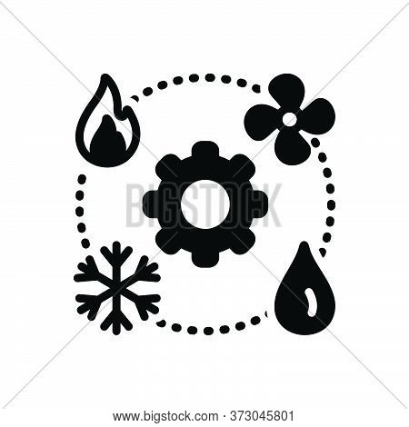Black Solid Icon For Hvac  Technician Heating Ventilation Air-conditioning Vehicular Environmental C