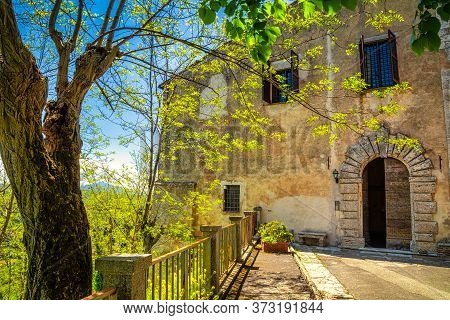 Church Of Santa Maria Dei Servi In Montepulciano, A Medieval And Renaissance Hill Town In The Italia