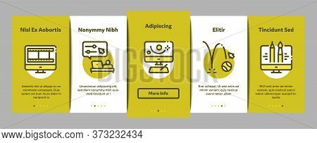 Motion Design Studio Onboarding Mobile App Page Screen Vector. Movie Motion Redactor Programme On Co