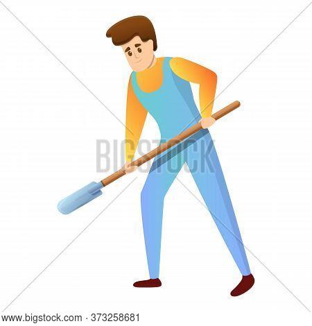 Agronomist Shovel Dig Icon. Cartoon Of Agronomist Shovel Dig Vector Icon For Web Design Isolated On 
