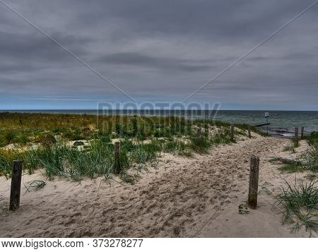 the harbor of althagen at the baltic sea