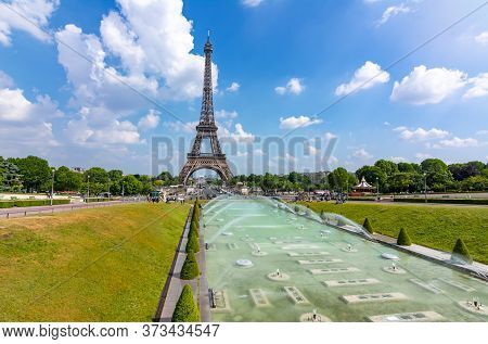 Eiffel Tower And Trocadero Fountains, Paris, France
