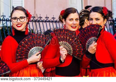 Barisardo, Italy - February 22, 2020: Bariese Carnival - Sardinia