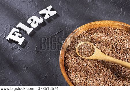 Linum Usitatissimum - Linseed Organic Seeds. Top View