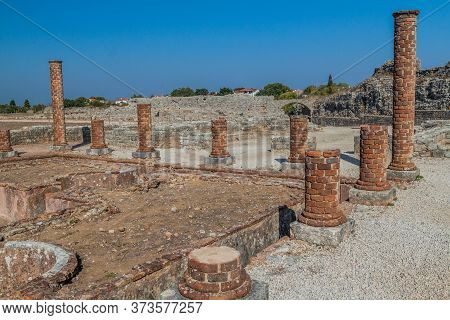 View Of Conimbriga Roman Ruins In Portugal