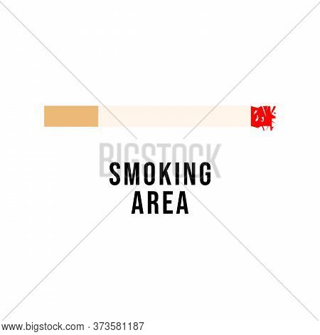 Smoking Area Icon On White Background. Flat Style. Smoke Area Icon For Your Web Site Design, Logo, A