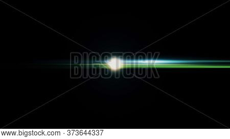 Anamorphic Lens Flare From A Photo Camera Lens. Anamorphic Background.