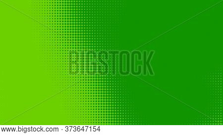 Dots Halftone Green Color Pattern Gradient Texture With Technology Digital Background. Dots Pop Art 
