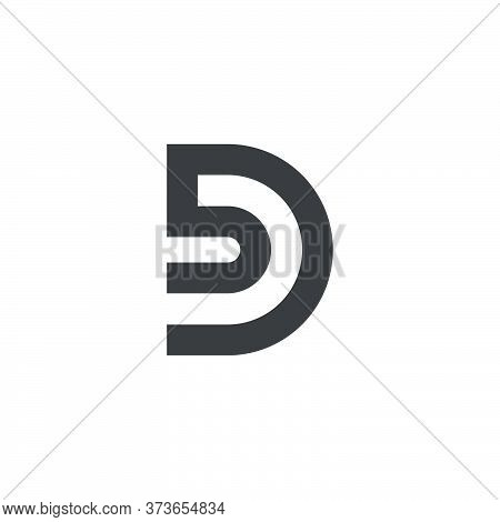 Letter Bd Simple Geometric Linear Logo Vector