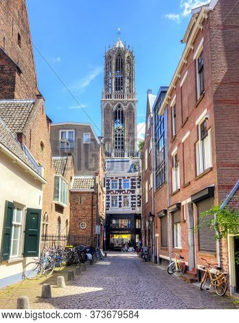 Dom Tower On Market Square In Netherlands