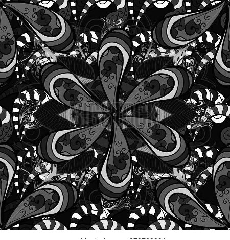 Flat Flower Elements Design. Seamless Chichi Fabric Pattern. Vector Illustration. Colour Spring Them
