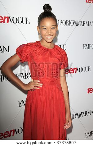 BEVERLY HILLS - SEP 27:  Amandla Stenberg at the Teen Vogue's 10th Anniversary Annual Young Hollywood Party on September 27, 2012 in Beverly Hills, California