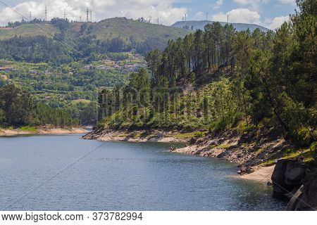 Gerês, Portugal - 2020-06-16 - Summer Landscape Of Cabril, At River Cávado In Gerês, With People Rel