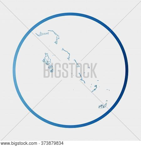 Bahamas Icon. Network Map Of The Country. Round Bahamas Sign With Gradient Ring. Technology, Interne