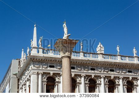 View Of The St. Todaro Statue In San Marco Place Venice