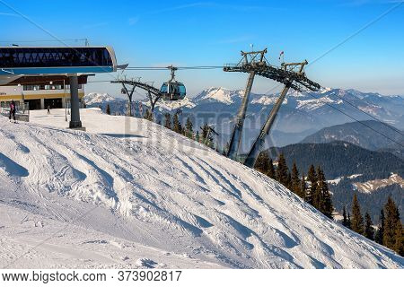 The Drop-of Station Of The Chair Lift In The Alps.
