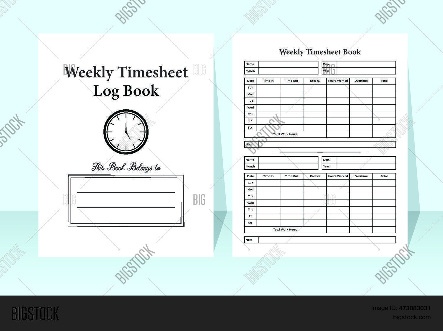 Weekly Timesheet Log Vector & Photo (Free Trial) Bigstock