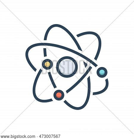 Color Illustration Icon For Phys Physics Atom Biotechnology Molecule Molecular Science Neutron Orbit