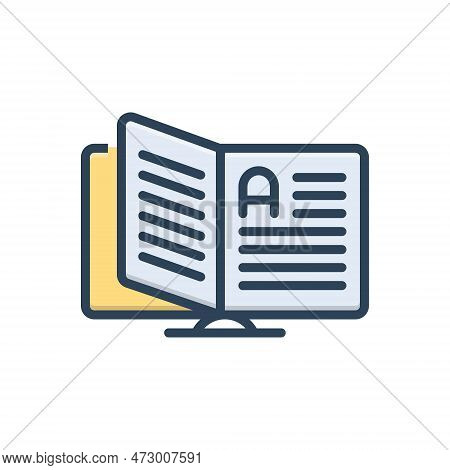 Color Illustration Icon For Glossary Vocabulary Terminology Dictionary Lexicon Word-index Encycloped