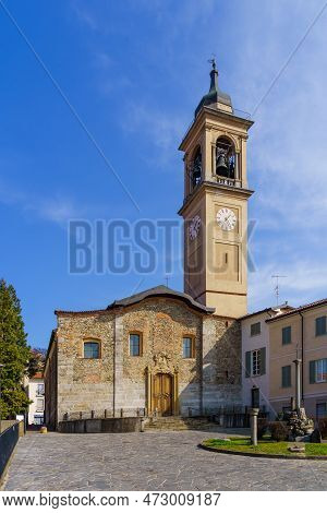 Cantu, Italy - February 25, 2023: View Of The St. Theodore Parish Church, In Cantu, Lombardy, Northe