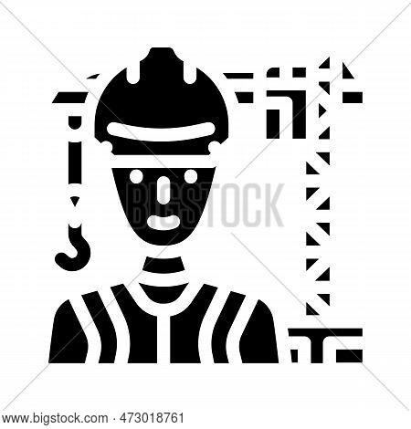 Civil Engineer Worker Glyph Icon Vector. Civil Engineer Worker Sign. Isolated Symbol Illustration
