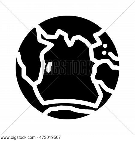 Indian Ocean Map Glyph Icon Vector. Indian Ocean Map Sign. Isolated Symbol Illustration