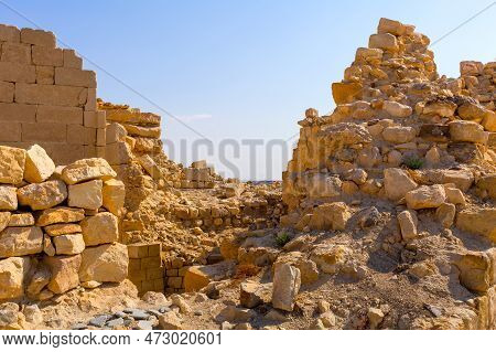 Ruins Of Crusaders Shobak Castle In Jordan