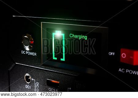 Discharged Or Low Battery Level.
Control Panel Display Of Lithium Portable Power Station. Charging L