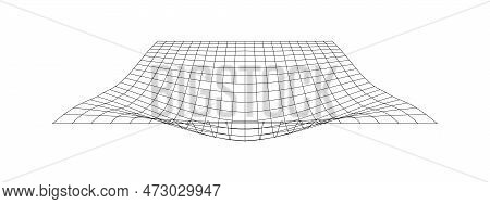 Net With Convex Effect. Distorted Grid Surface. Mesh Warp Texture. Geometric Deformation. Gravity Ph