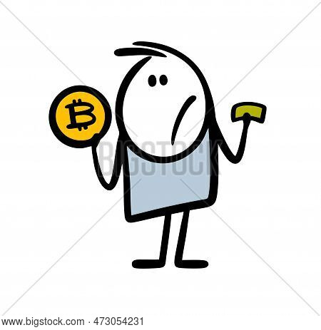 Funny Character Changes The Fiat Currency To Bitcoins.