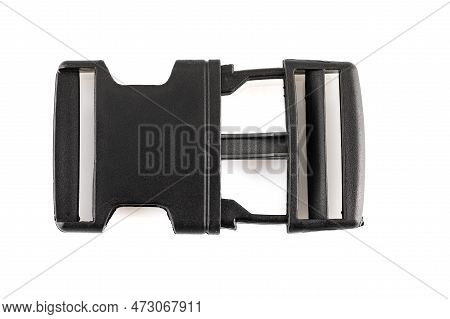 Black Plastic Fastener - Fastex.  Reinforced Plastic Carabiner For Army And Camping Equipment. Plast